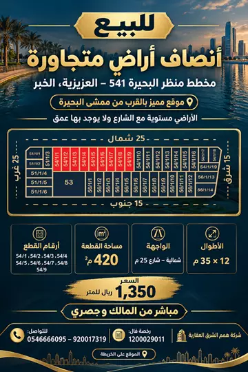 أرض سكني للبيع في حي الشفاء في الخبر