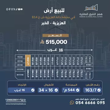 أرض سكني للبيع في حي الامواج في الخبر