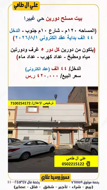 عمارة سكني للبيع في حي غبيرا في وسط الرياض